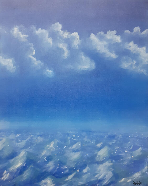 Marine study. Acrylic on canvas, 2018.